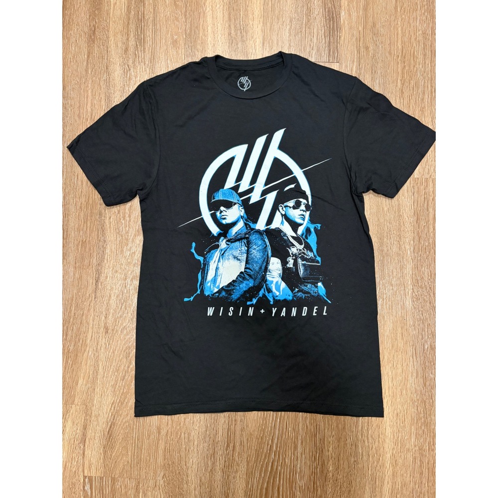 Wisin & Yandel La Ultima Mision World Tour 2022 Black Graphic T-Shirt Mens Small